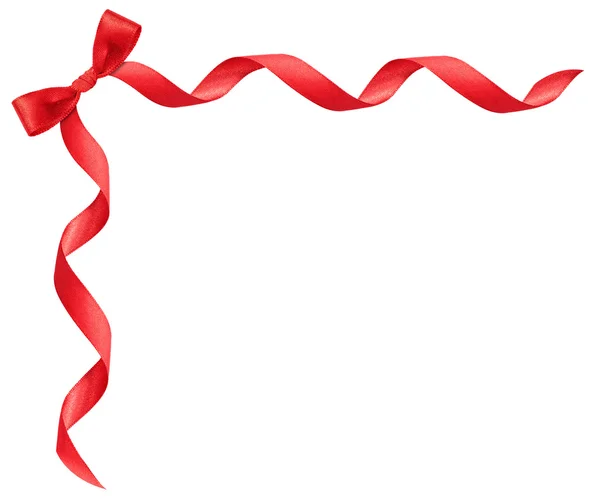 Red ribbon frame on white background — Stock Photo, Image