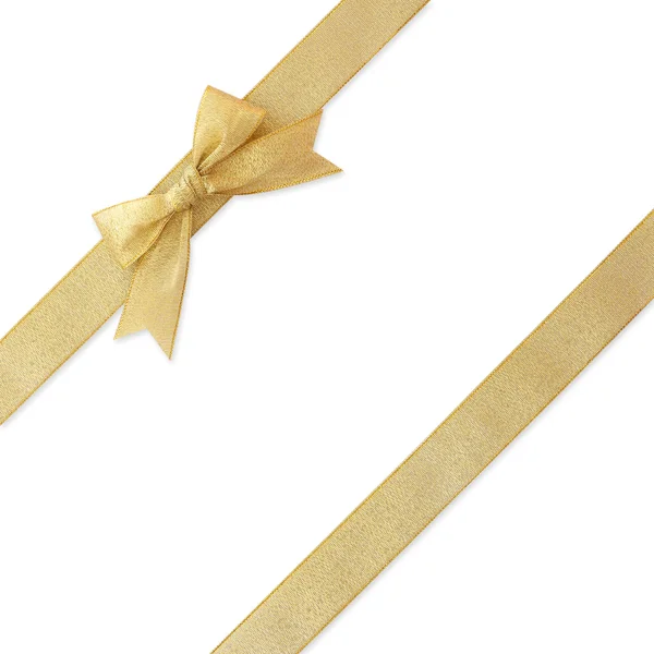 Golden ribbon isolated on white — Stock Photo, Image