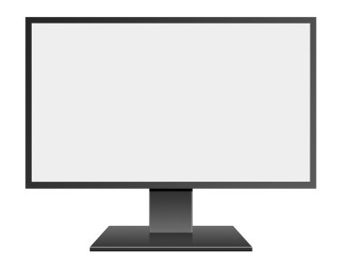 boş ekran ile 3D resimde siyah Led bilgisayar Mornitor üzerinde