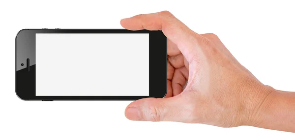 Téléphone portable claquant une image isolée sur fond blanc — Photo