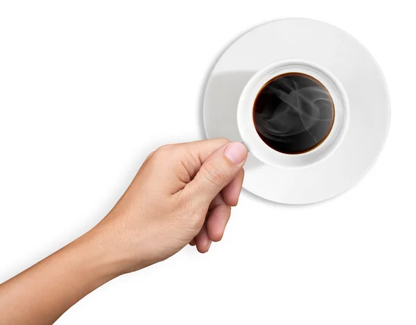 Hand hält eine Tasse Kaffee — Stockfoto