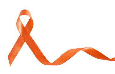 Orange Ribbon for Leukemia with copy space clipart
