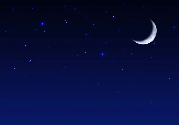 Ay ve yıldızlı güzel gece gökyüzü