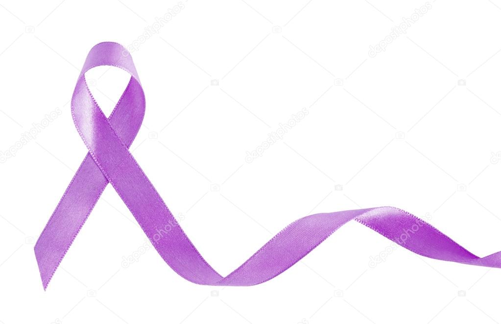 Lavender Ribbon awareness general Cancer with copy space