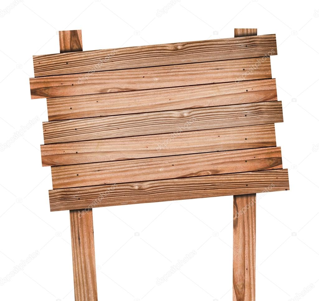 Old wood sign isolated with clipping path