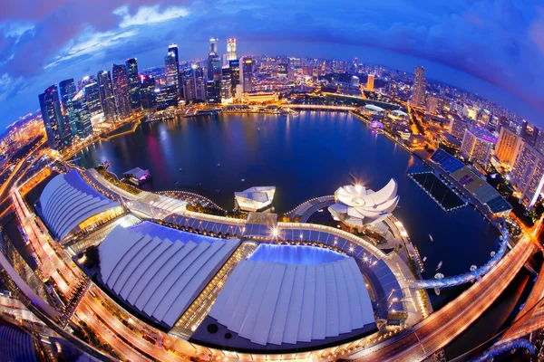Singapore Skyline at Night Royalty Free Stock Images