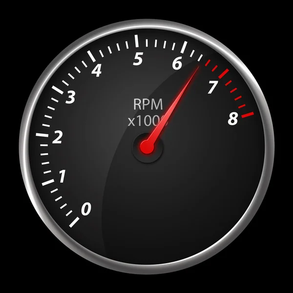 Moderne auto hastighedsmåler på sort, inkluderet klipning sti - Stock-foto