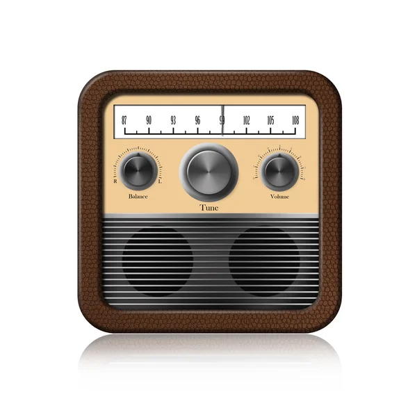 Retro rádió ikonra a fehér háttér, Vágógörbe — Stock Fotó