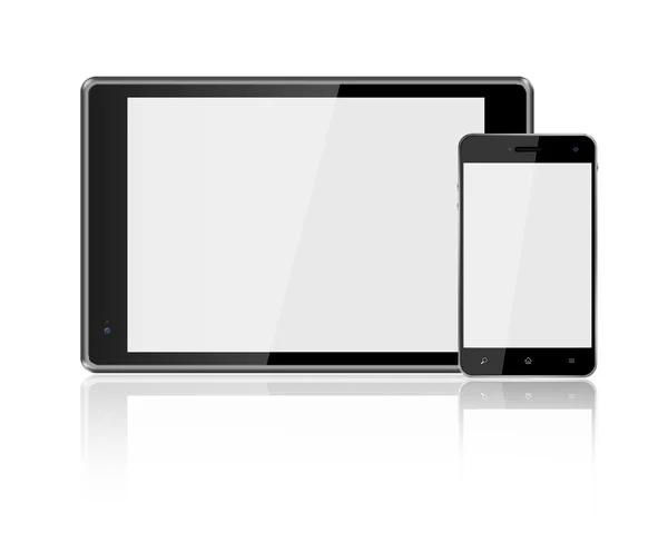 Tablet computer Smart Phone on white background,Included clippin — Stock Photo, Image