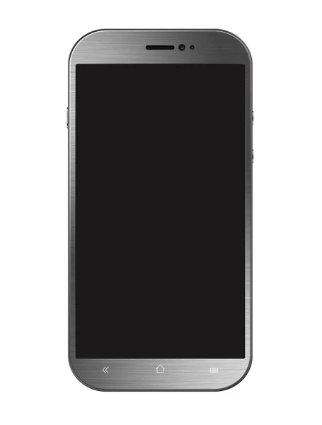 Metalic Silver Smartphone Isolated on White Background — Stock Photo, Image