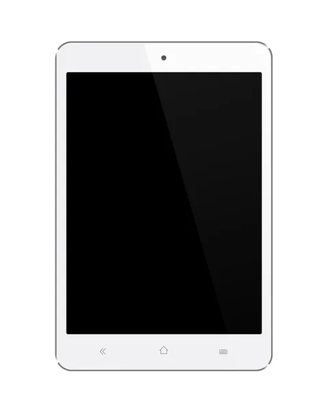 Pequeno computador tablet branco no fundo branco — Fotografia de Stock