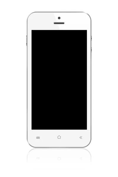 White Smartphone met leeg scherm op witte achtergrond — Stockfoto