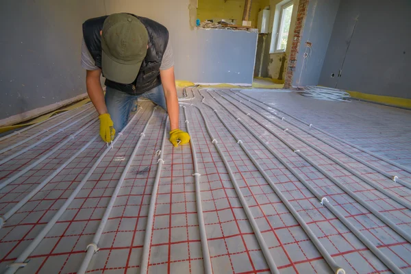 Sistema Instalación Tuberías Piso Caliente — Foto de Stock