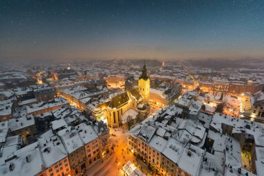 Kış Lviv şehrinin Gorgeus şehri