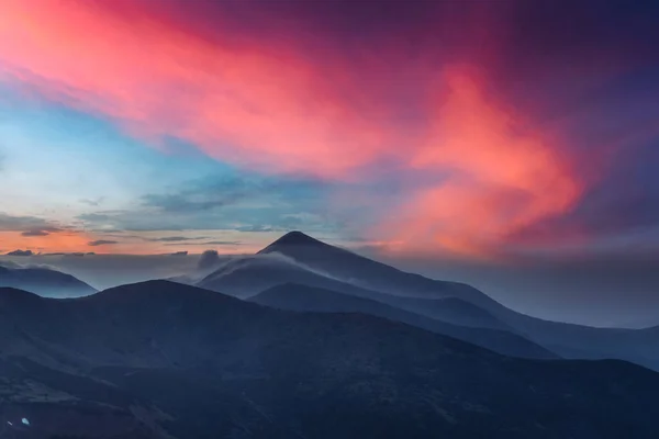 Çimenli tepelerin manzarası — Stok fotoğraf