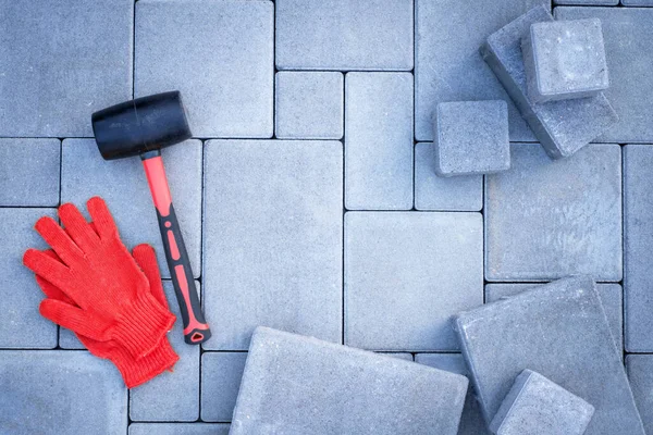 Paving stones paving background closeup — Stock Photo, Image