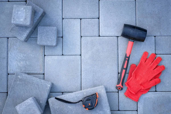 Paving stones paving closeup background — Stock Photo, Image