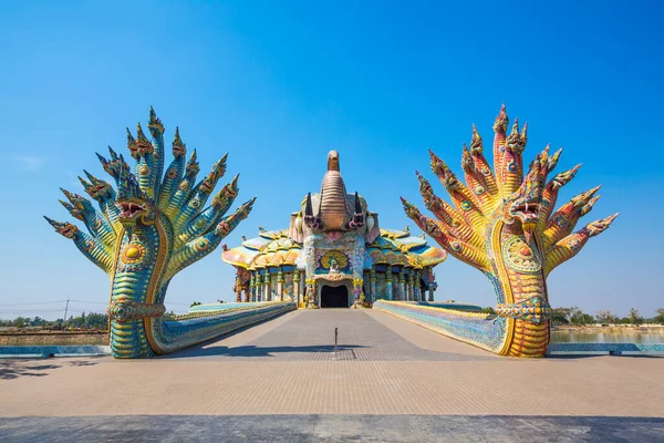 Beautiful Sanctuary Buddhist Temple Naga Statue Wat Ban Rai Nakhon — Stock Photo, Image