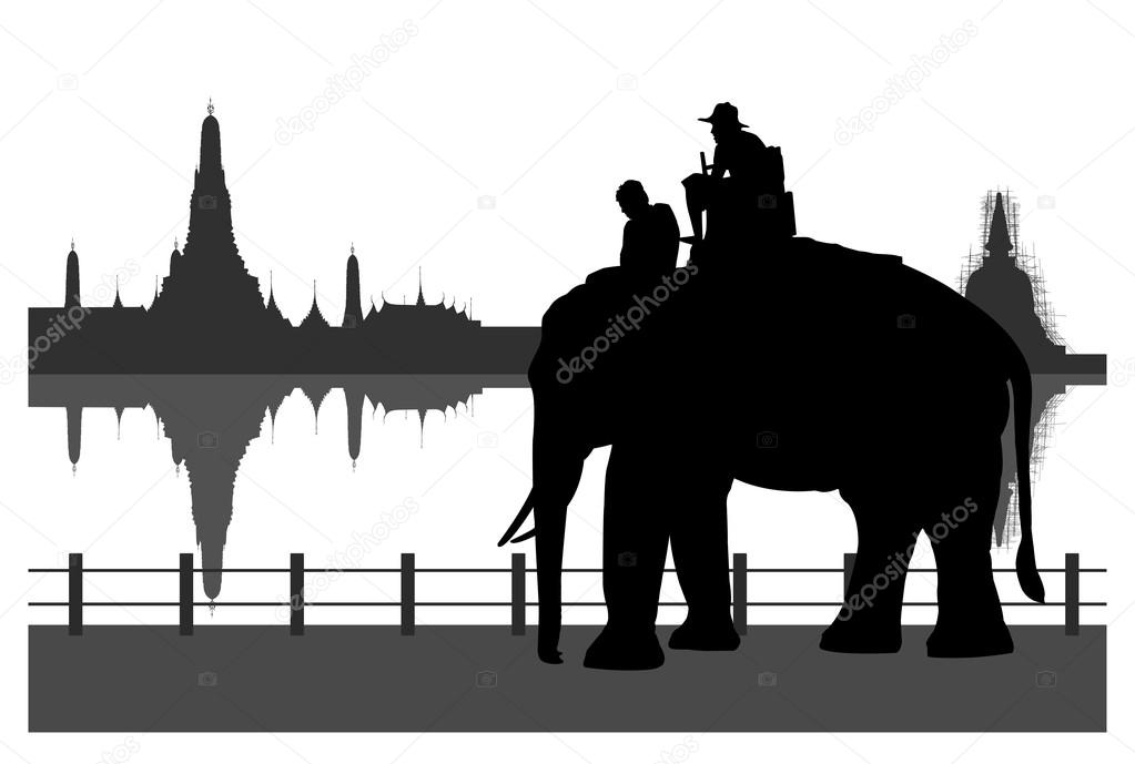 Tourists on an elephant