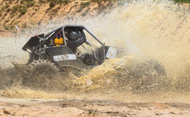 Su sıçrama panoramik sahne