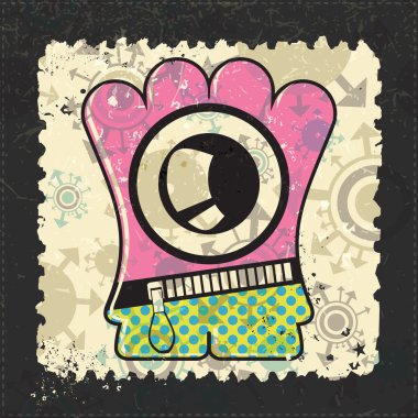 Sevimli canavar grunge posta pulu.