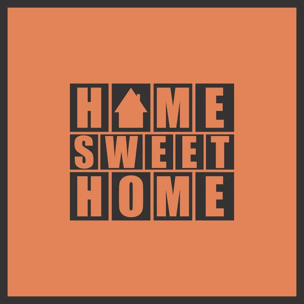 Lettere retrò Home, Sweet Home in cornice — Vettoriale Stock