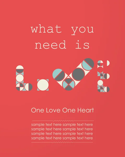Quello di cui hai bisogno è uno striscione d'amore . — Vettoriale Stock