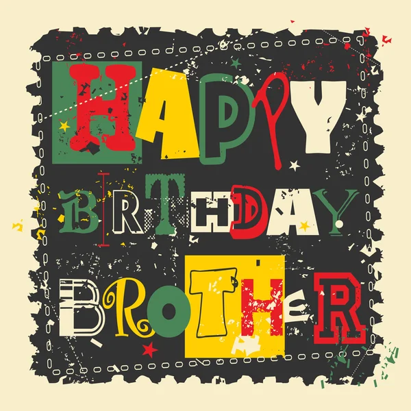 Carte d'anniversaire Retro Happy sur fond grunge . — Image vectorielle