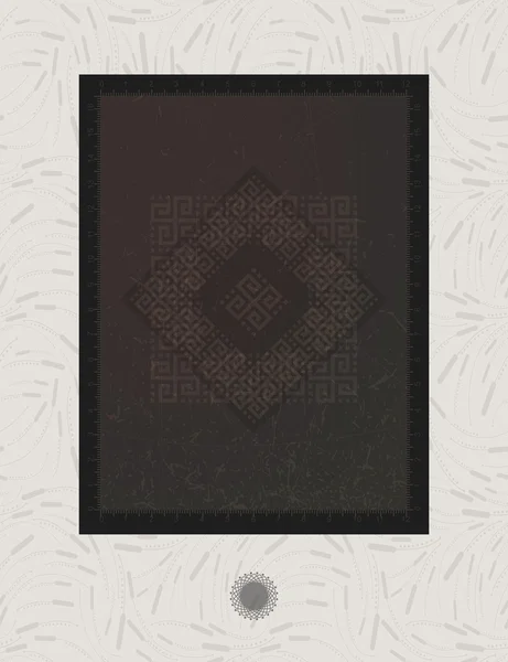 Cartel místico con elementos geométricos sobre fondo floral, banner, ilustración mágica — Vector de stock