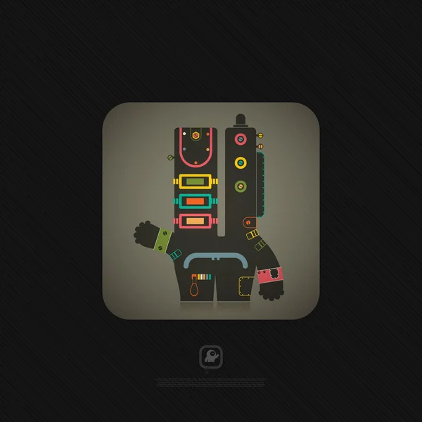 Lindo robot dentro de cubo colorido . — Archivo Imágenes Vectoriales