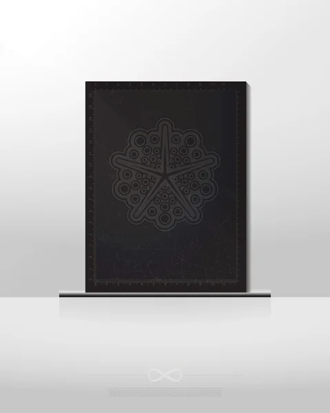 Cartel espacial místico con formas geométricas sobre fondo, banner, ilustración mágica — Archivo Imágenes Vectoriales