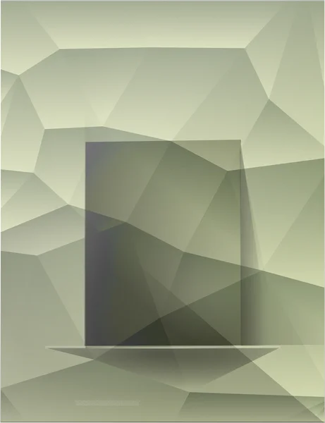 Fond polygonal vert décoratif, une étagère avec verre vert pour une utilisation différente. Contexte polygonal abstrait. Bannière en verre rectangulaire vert marécage avec ombres. Illustration vectorielle . — Image vectorielle