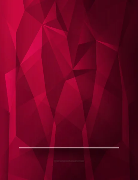 Röd månghörnigt bakgrund med en hylla för olika användning — Stock vektor