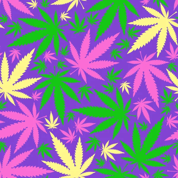 Feuilles de cannabis - motif sans couture — Image vectorielle