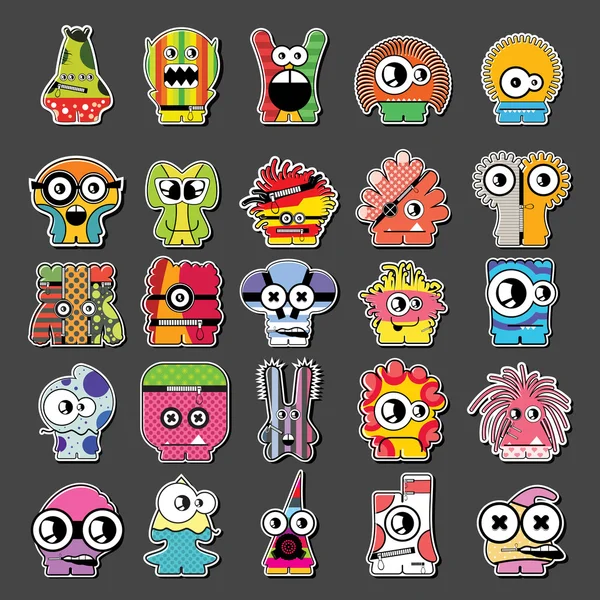 Set of cute monsters — Stock Vector