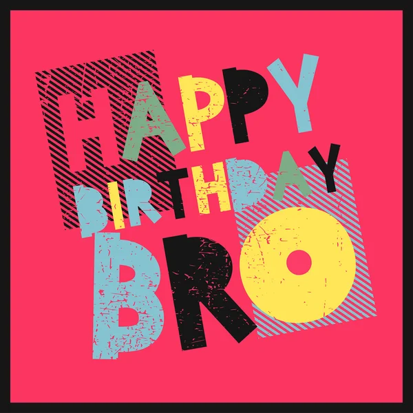 Feliz aniversário bro card — Vetor de Stock