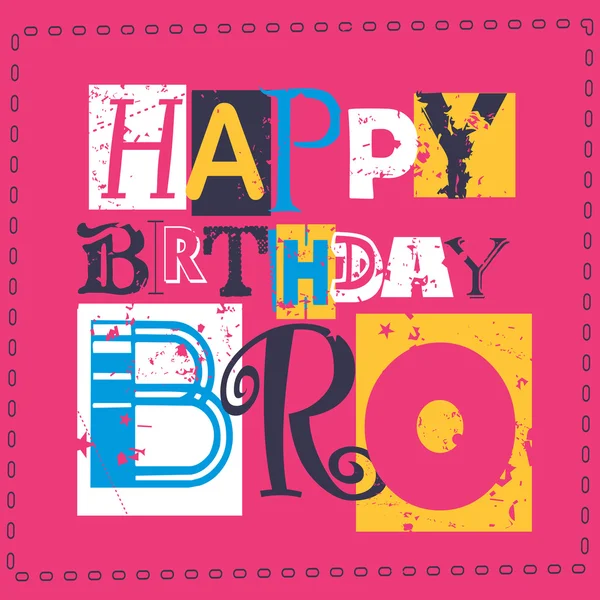 Feliz aniversário bro card — Vetor de Stock