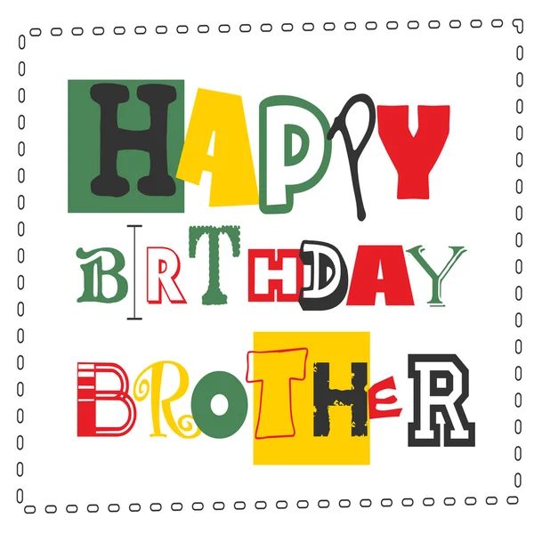 Happy birthday brother card — Stock Vector