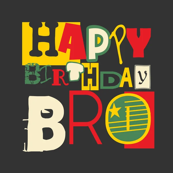 Joyeux anniversaire carte bro — Image vectorielle