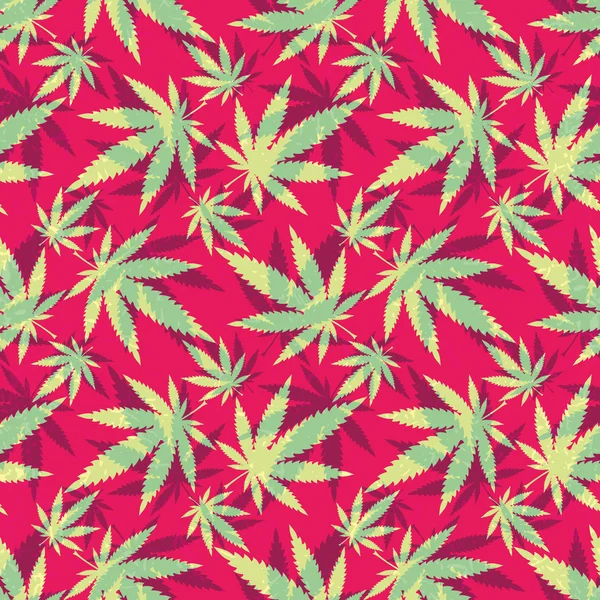 Feuilles de cannabis - motif sans couture — Image vectorielle