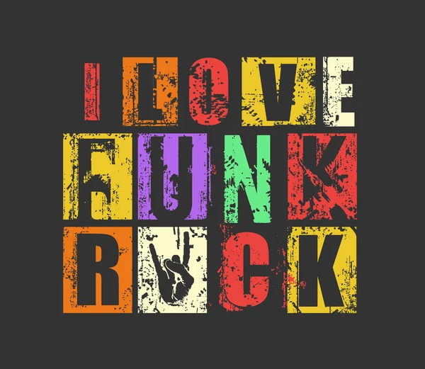 Grunge letters "Me encanta Funk — Archivo Imágenes Vectoriales