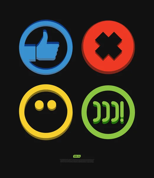 Sada čtyř barevných ikon — Stockový vektor