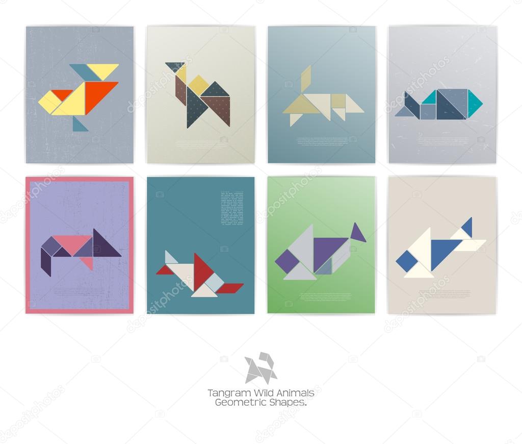 Set of eight tangram animals Stock Vector Image by ©aleabievsasha #118744886