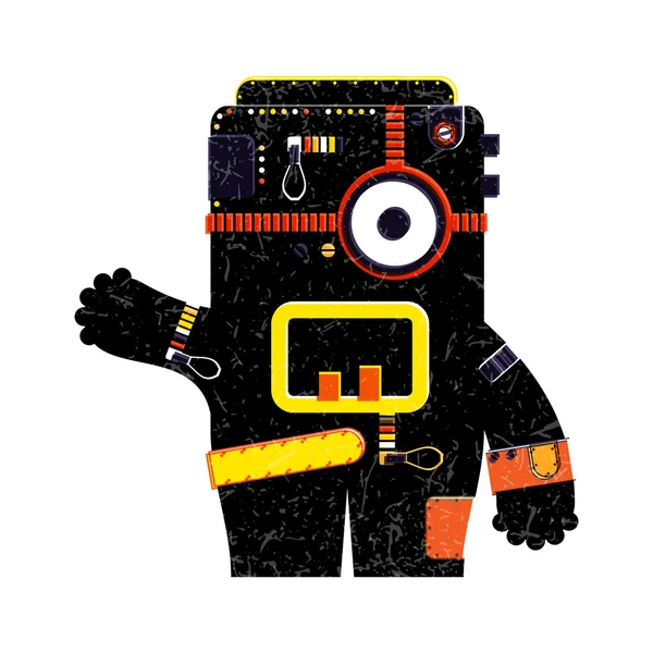 Leuke kleurrijke robot met grunge — Stockvector