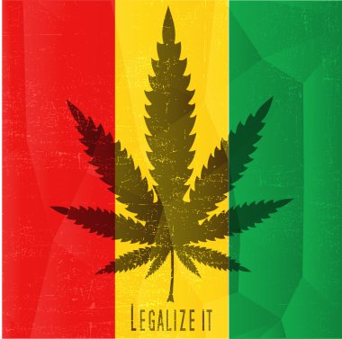 White Cannabis leaf with text 