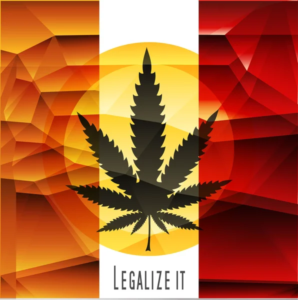 Zwarte Cannabis blad in cirkel — Stockvector