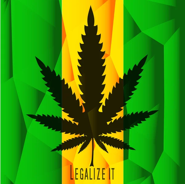 Feuille de cannabis noire avec texte  " — Image vectorielle