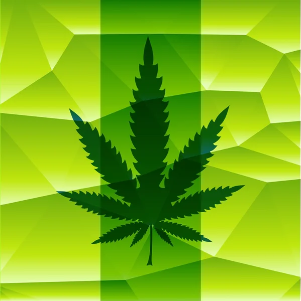 Hoja de cannabis negro en amarillo — Vector de stock