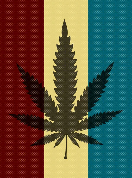 Feuille de marijuana au fond abstrait — Image vectorielle