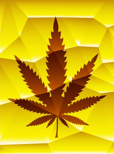 Cannabis leaf on rastafarian polygonal — Stock Vector